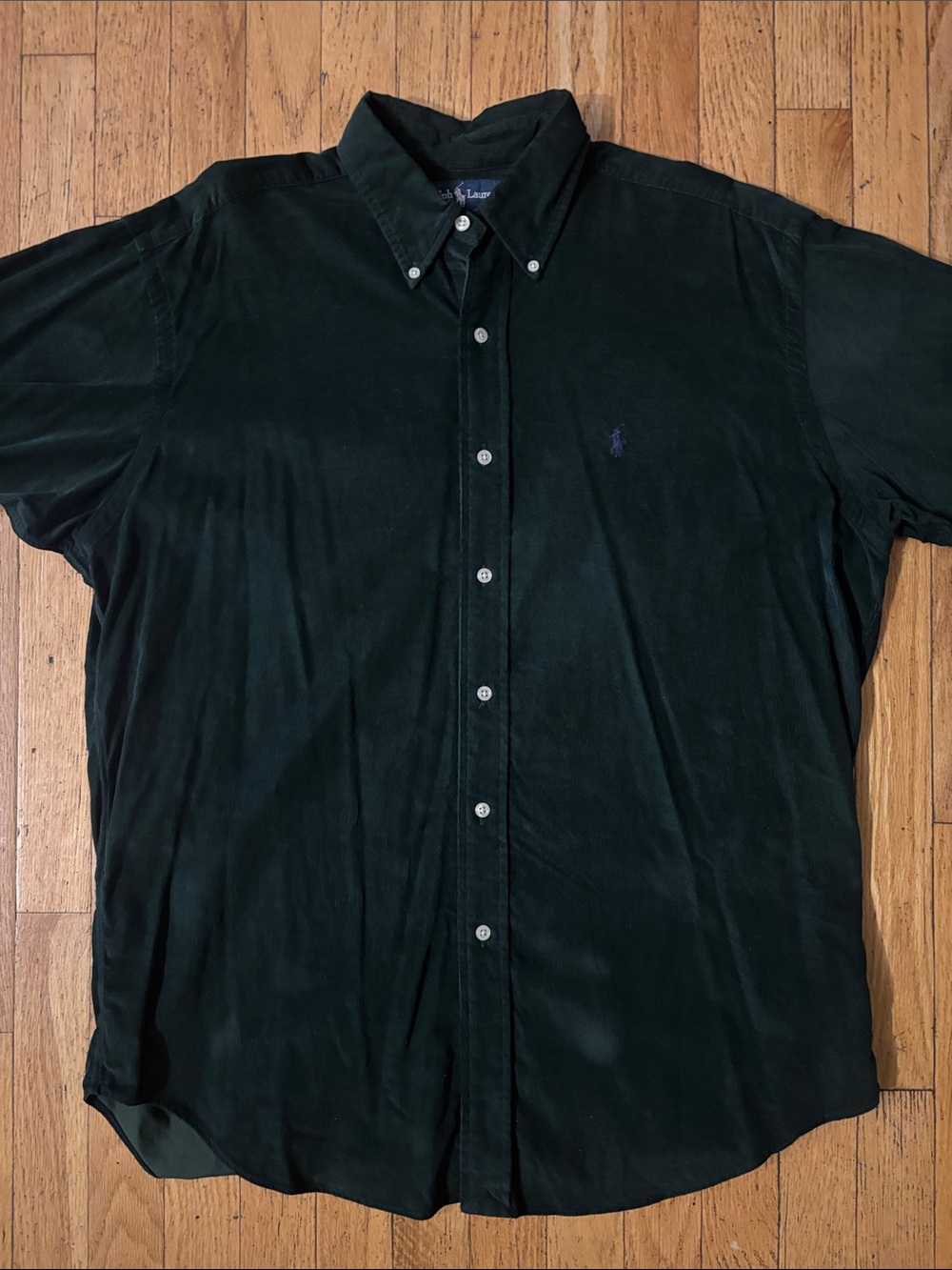 Ralph Lauren Men’s "Blake" Hunter Green Corduroy Button-Down Shirt - Medium